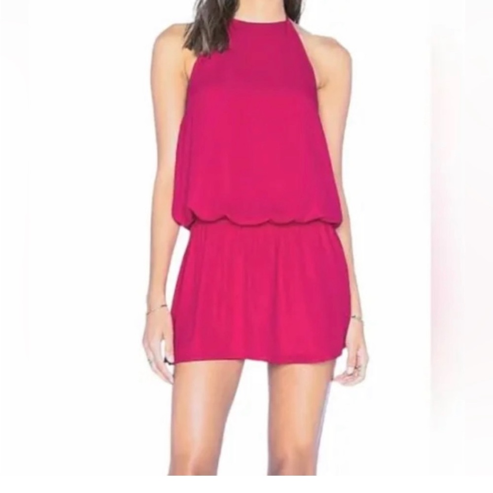 Show me your Mumu hot pink heather halter mini dress